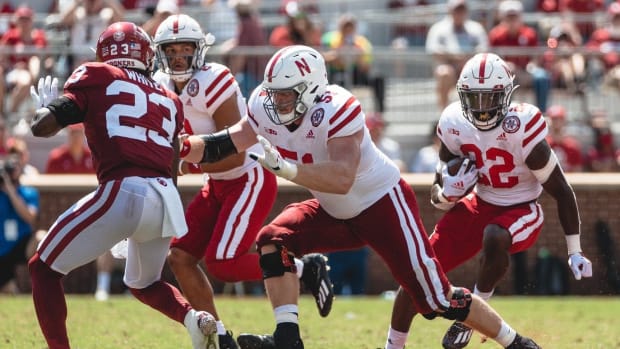 Cam Jurgens and Gabe Ervin 2021 vs Oklahoma cropped